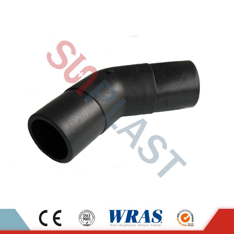 How does the butt fusion process work for joining HDPE pipes using 22.5 degree elbows?